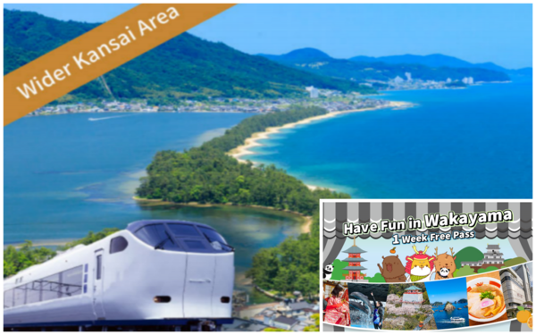 JR關西廣域鐵路周遊券5日券＆和歌山樂享周遊券「Have fun in Wakayama Pass 1 Week Free Pass (任選3設施)」套票 - 和歌山