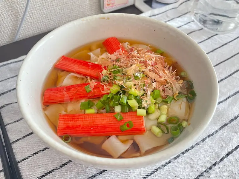 煮好的「大須きしめん」